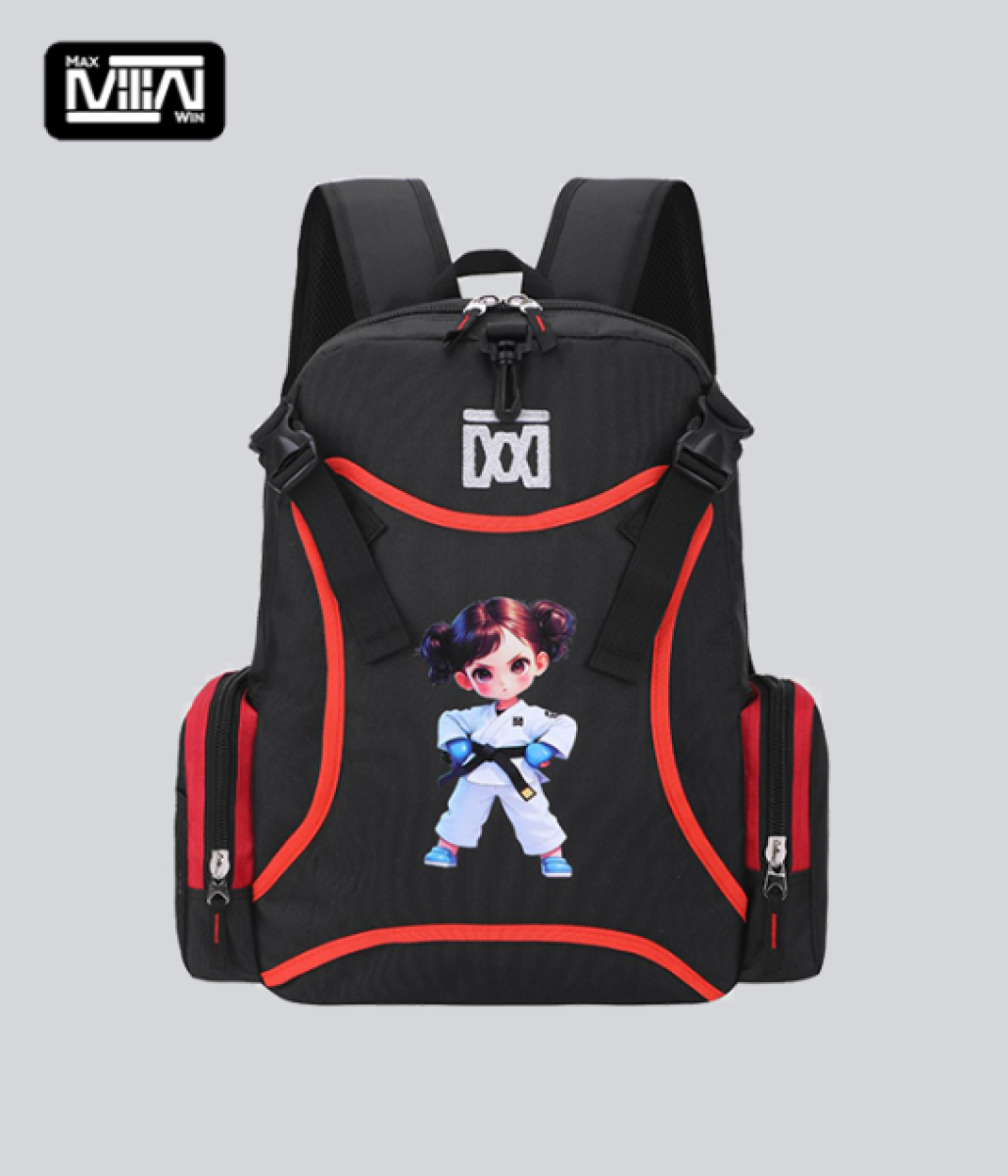 Girl's Black and Red Taekwondo Backpack
