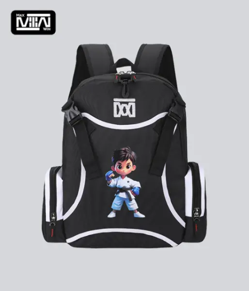 Boy's Black and White Taekwondo Backpack